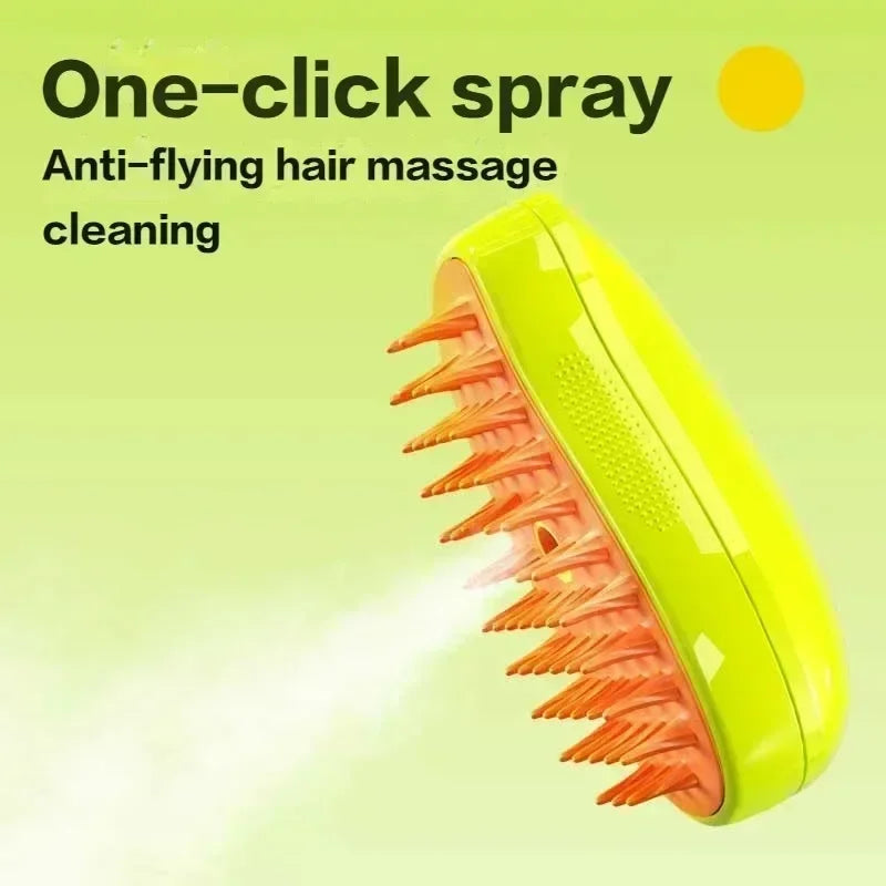 3-in-1 Pet Mist Grooming Brush – De-Shedding, Detangling & Massage for Dogs & Cats