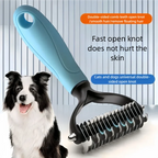 PawEase™ 2-in-1 Pet Deshedding & Dematting Brush – Double-Sided Stainless Steel Grooming Comb for Dogs & Cats