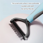 PawEase™ 2-in-1 Pet Deshedding & Dematting Brush – Double-Sided Stainless Steel Grooming Comb for Dogs & Cats