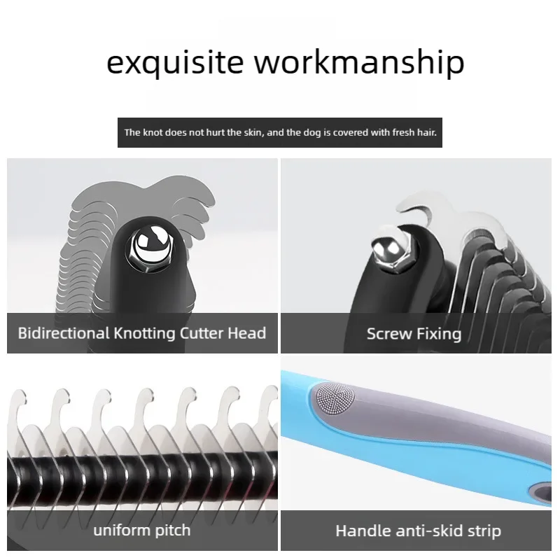 PawEase™ 2-in-1 Pet Deshedding & Dematting Brush – Double-Sided Stainless Steel Grooming Comb for Dogs & Cats