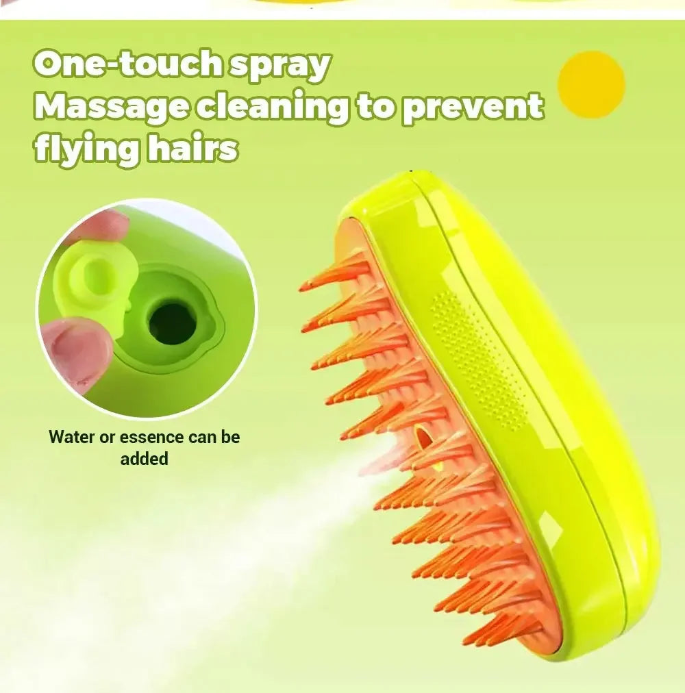 3-in-1 Pet Mist Grooming Brush – De-Shedding, Detangling & Massage for Dogs & Cats