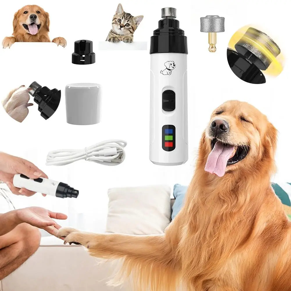 PawTrim Pro™ Electric Pet Nail Grinder – Quiet USB Rechargeable Nail Trimmer for Dogs & Cats