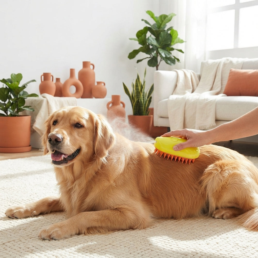 3-in-1 Pet Mist Grooming Brush – De-Shedding, Detangling & Massage for Dogs & Cats - stellar-media-and-content
